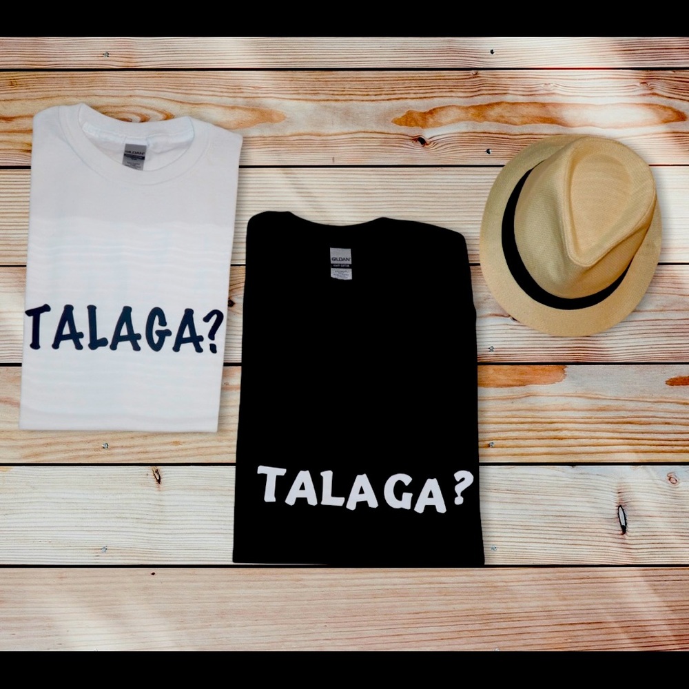 A tagalog shirt • talaga? • Gildan • black • white